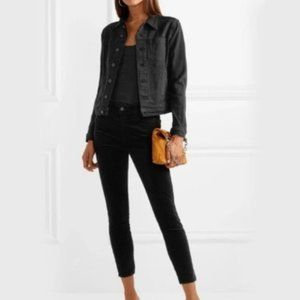 L’Agence Black Velvet Margot Skinny Pants Luxe Evening Size 22